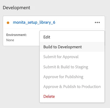 Publish the library to the right environment