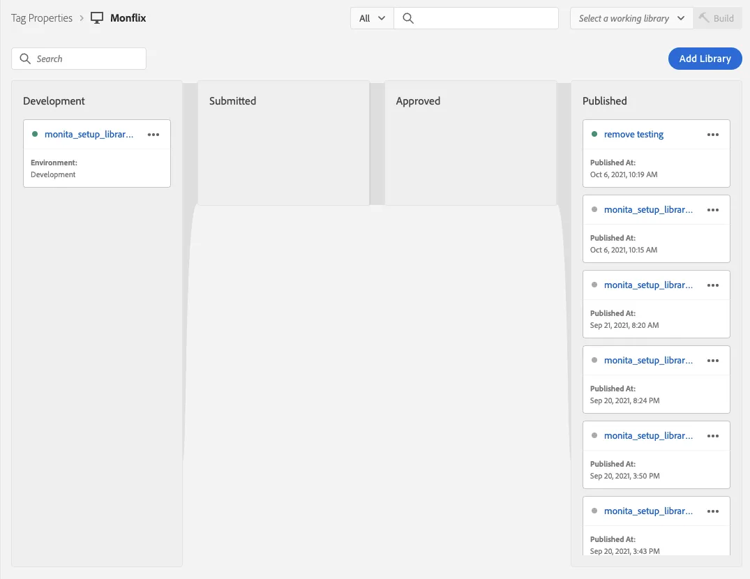 Open the publishing flow in Adobe Launch